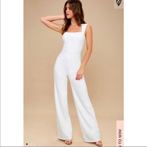 NWT Lulus Enticing Endeavors White Jumpsuit M